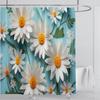 3D Floral Shower Curtain Set Orange Flower Design Fabric Bathroom Decor Waterproof Washable Shower Curtain Set with Hooks