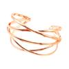 Fashionable Hollow Bangles Irregular Cuff Geometric Bracelets Metal Texture Wrist Jewelry for Parties and Daily Wear