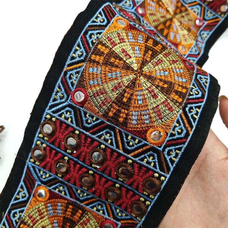 1 Yards Handmade Bohemian Lace Trim Vintage Sequined Ribbon Edging Sewing Supplies