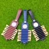 Outdoor Golfs Tees Holder Portable PU Leather Golfs Tees Storage Bag Carry Pouch 7 Slot Golfs Tees Carriers Hanging Pouch