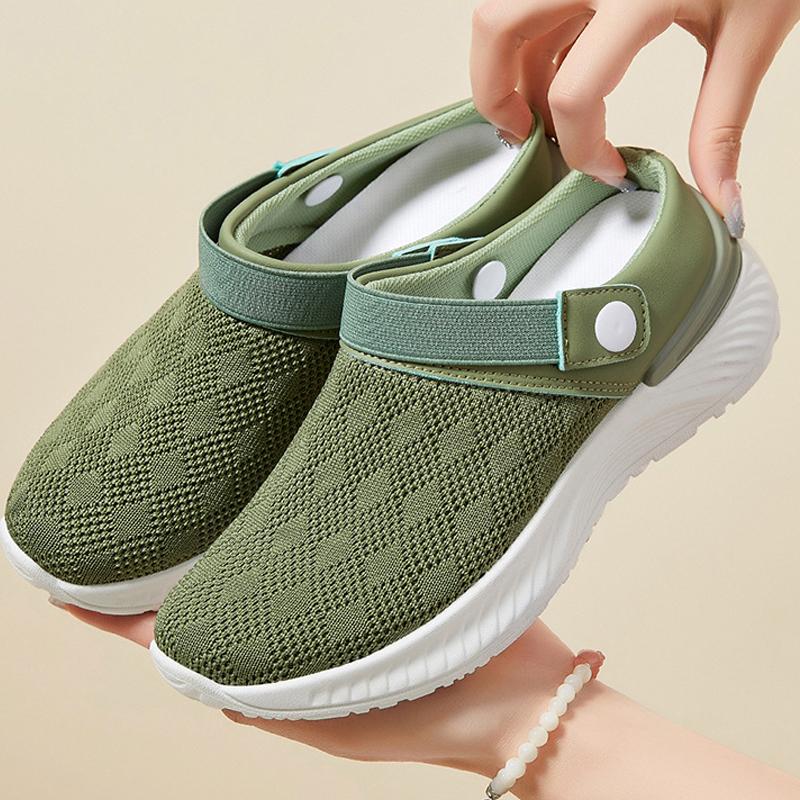 Fashion Shevalues Women Casual Flat Shoes Summer Breathable Mesh Sport Shoes Lightweight Walking Shoes Leisure Non-slip Beach Slippers