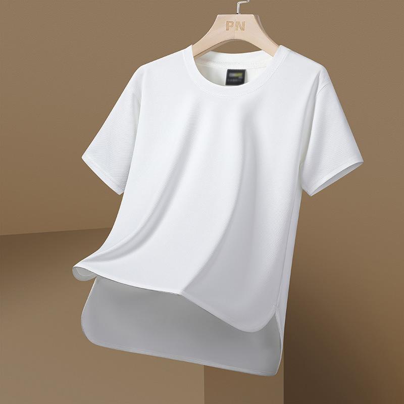 Erkek Yaz Kısa Kollu Tişört Rahat Nefes Alabilir Erkek Tişörtü Düz Renk Yuvarlak Yaka Spor Kısa Kollu Üst