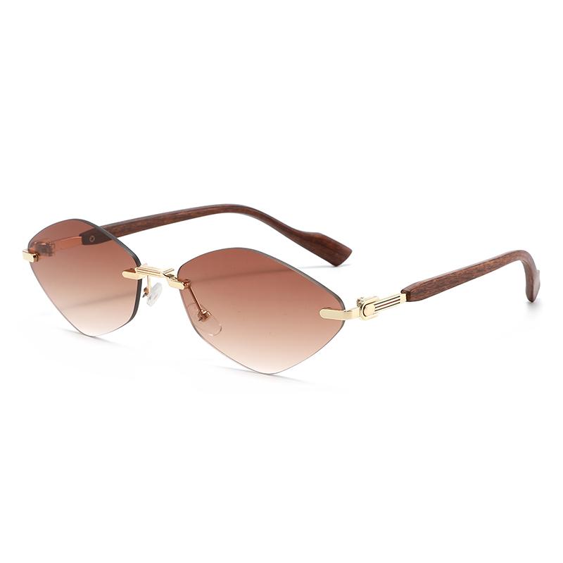 Retro Metal Frameless Sunglasses for Men and Women Fashion Trendy UV Resistant Outdoor Sunscreen Sunshade Glasses