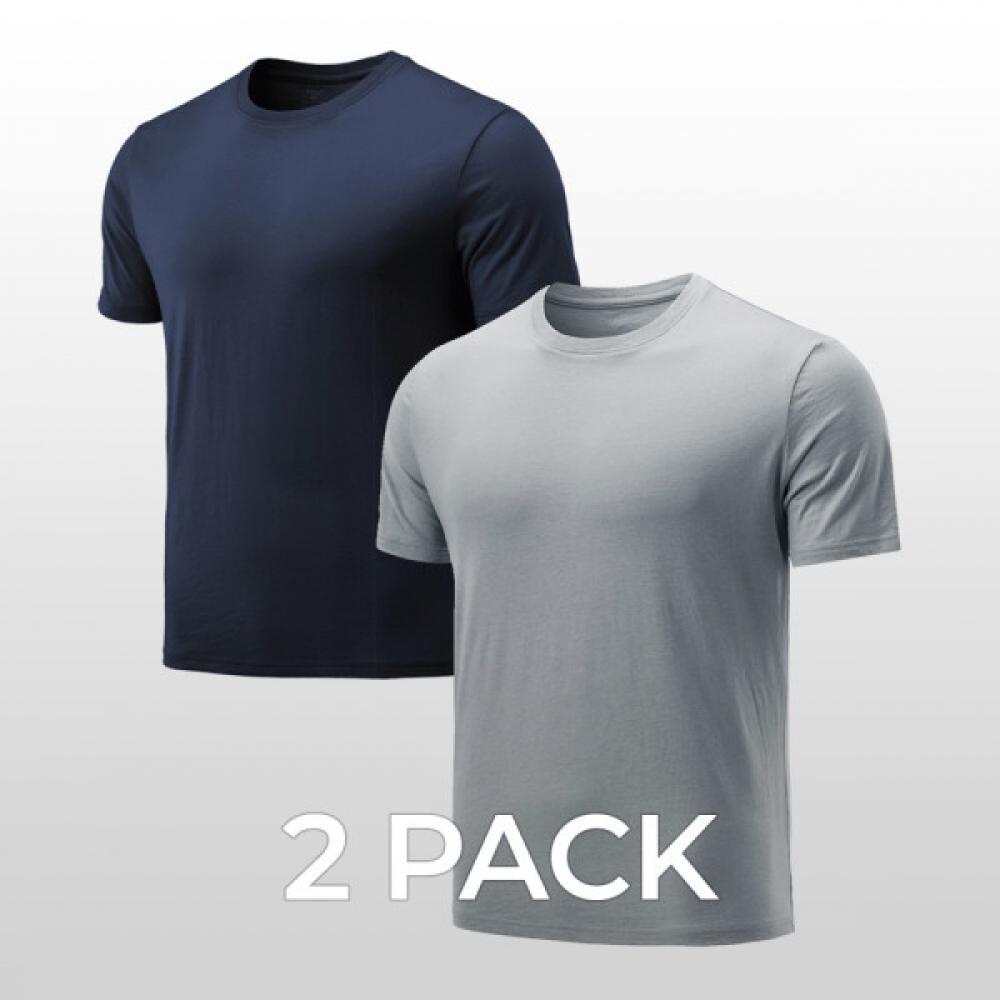 

Набор из 2 хлопковых круглых футболок с короткими рукавами TSLA TM-MTS52