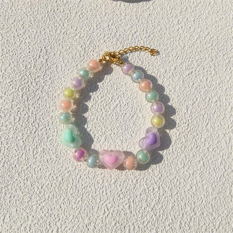 Pet necklace Colorful mixed-color flower pendant Beaded cat cat dog collar collar European and American sweet princess