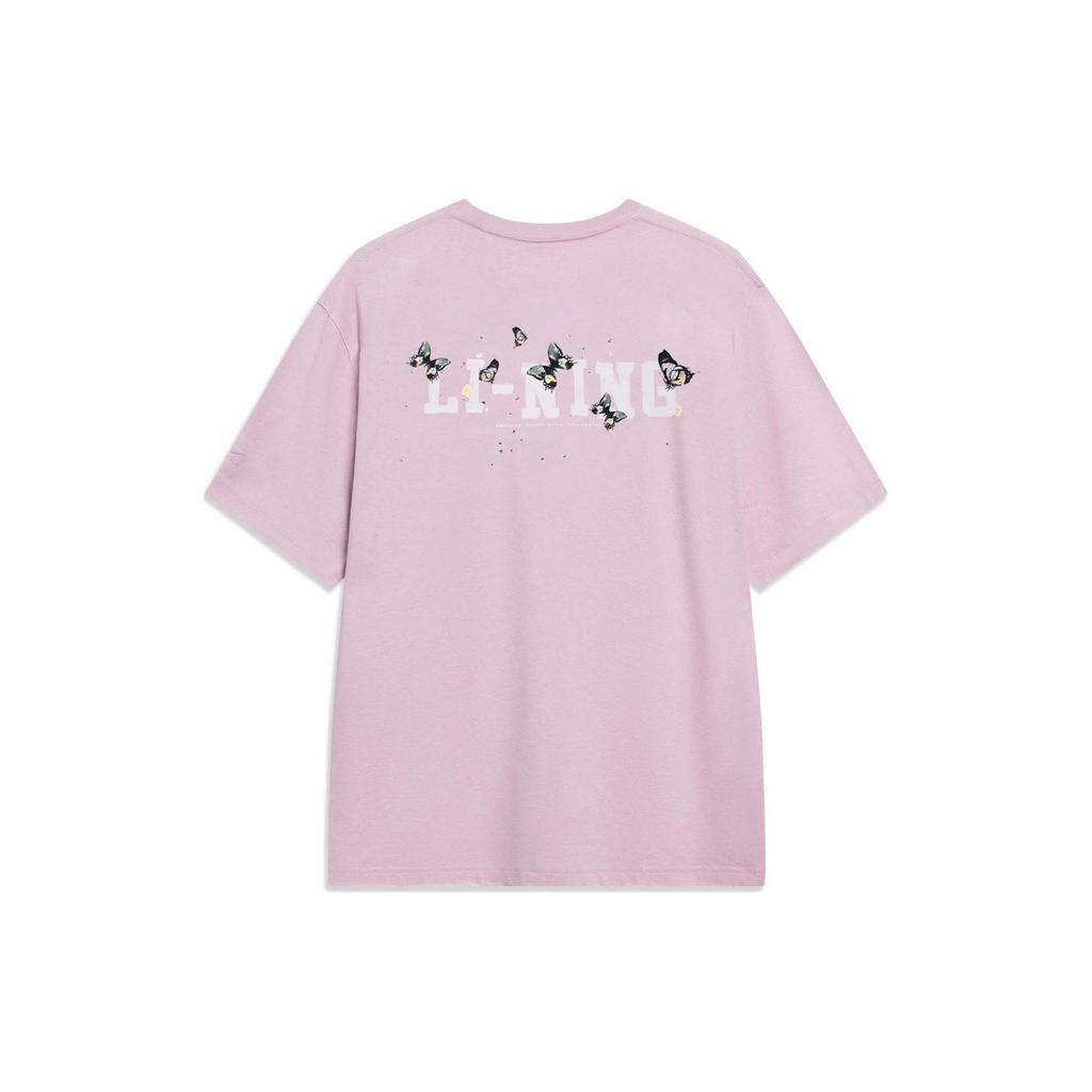 LiNing Sakura Series Casual T-Shirt Men Tops Pink AHST205-5