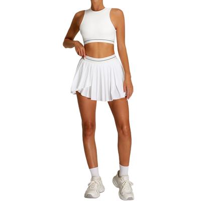 Color Blocking Splicing Nude Yoga Exercise Set For Women'S Outdoor Leisure Backless Yoga Suit Set, Breathable Tennis Set