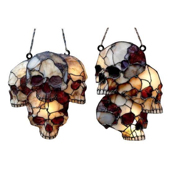 Gothic Style Skull Halloween Pendant 2D Flat Acrylic Capture Sunlight Sun Catcher Halloween Hanging Ornament