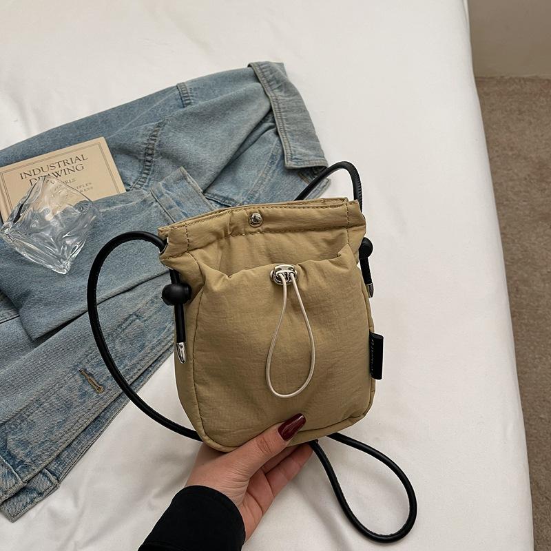 Casual Nylon Cloth Mini Small Bag Women's Summer Versatile Messenger Bag Shoulder Bucket Bag Mobile Phone Bag