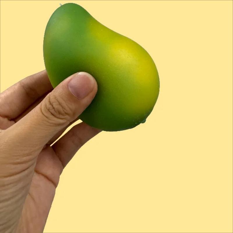 Color Changing Mango Squishy Fidget Toy, Soft ASMR Sensory Squeeze Ball, Anti-Anxiety Stress Relief Fidget Toy for Kids Adults