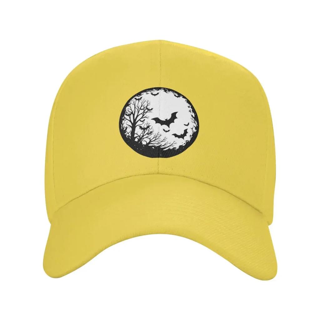 Personalized Halloween Spooky Bat Moon Baseball Cap Sun Protection Unisex WoUnisexs Adjustable Dad Hat Autumn Snapback Caps