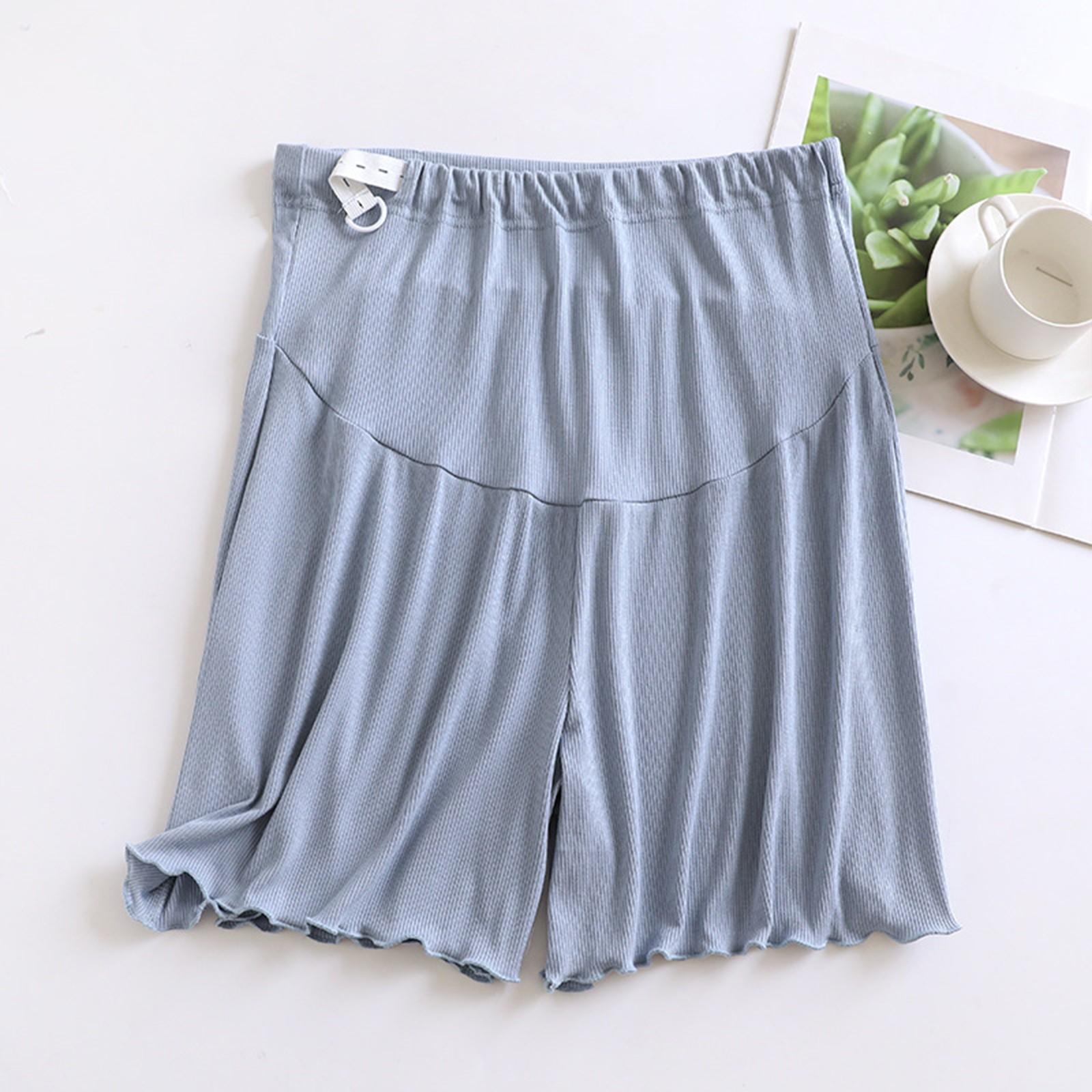 

Women s Sleeping Pants Summer Thin Thread Belly Support Shorts Loose Fit Can Be Worn Outside Adjustable Home Pants L синій