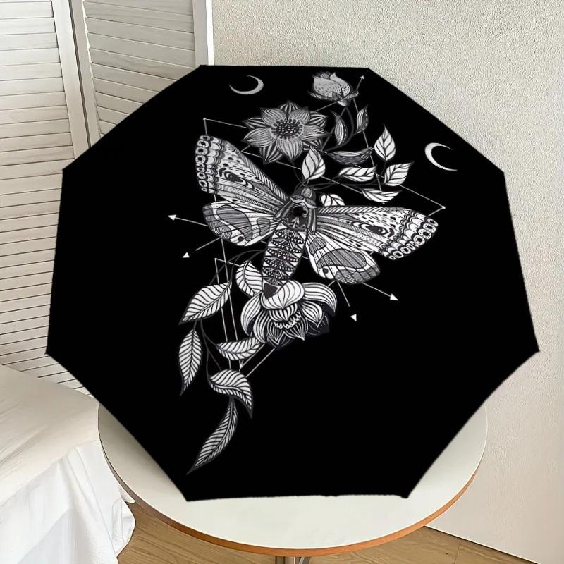 

1pc Bohemian Butterfly Moon Umbrella with Plastic Handle,Suitable for All Seasons Home Travel Outdoor UmbrellaDD1589