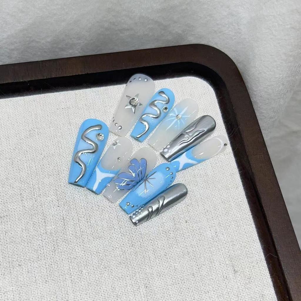 Wearing Armor Pure Handmade High-quality Atmosphere Hand-painted Manicure Finished Product Fake Nail Patch Can Be Detached