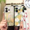 Wristband Anti-knock Phone Case For Realme GT7 Pro Kickstand Fashion Design Back Cover Phone Holder Waterproof Flower