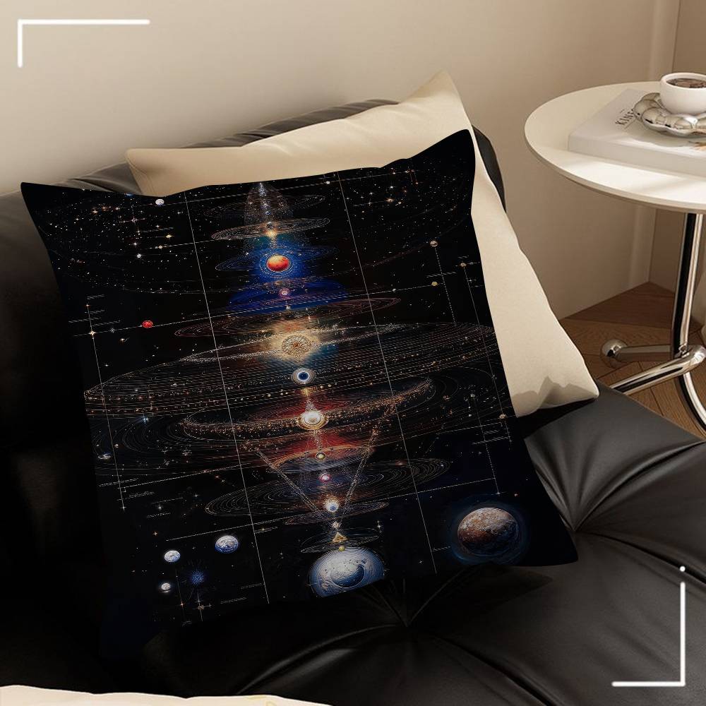 Vintage Space Astronomy Solar System Map Moon Pillow Cover Design Cushion Cover Decor Holiday Decorati