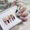 Handmade Pink Bow & White Cat Eye French Girly Nail Art Stickers
