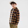 Boys' Warm Orange Plaid Cotton Long Sleeve Shirt Jacket
