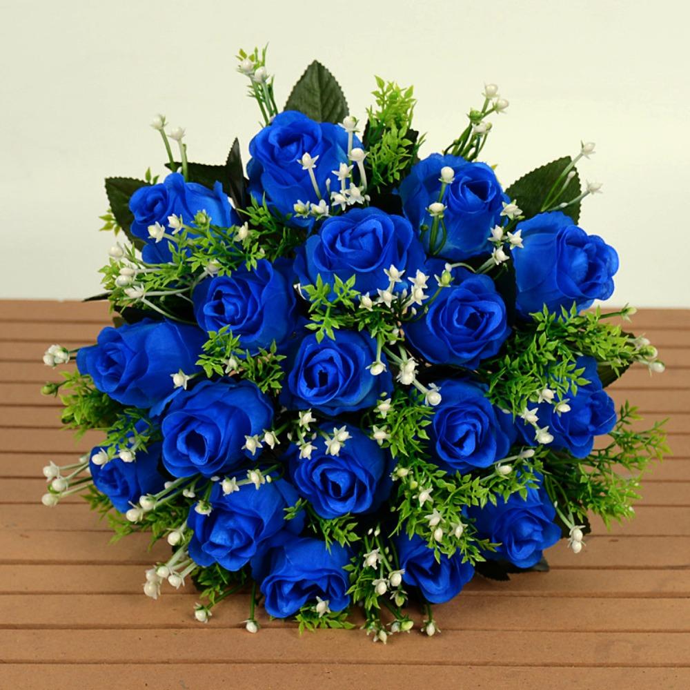 10 Färger Äkta Glad Blomma Mini Kristallgräs Bukett Ny Naturlig Simulerad Ros Hem Dekorativ