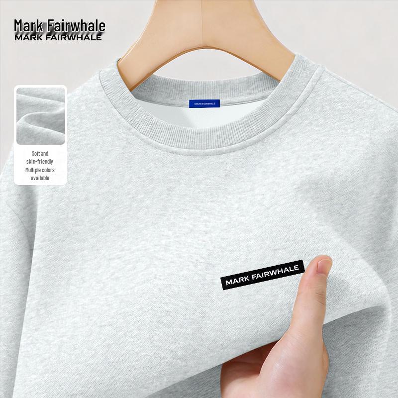 MARK FAIRWHALE Men s Letter Print Round Neck Sweatshirt 4XL