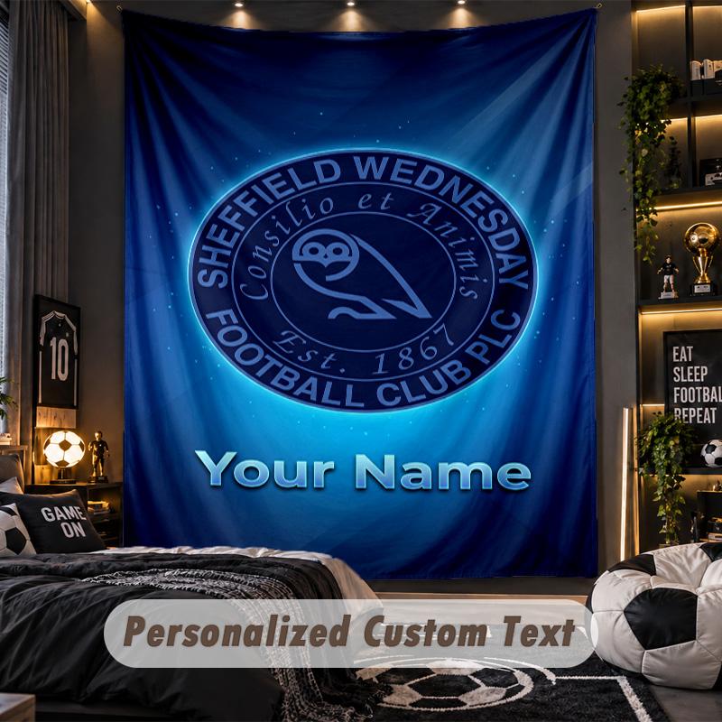 Gobelin Sheffield Wednesday FC Niestandardowy Tekst z Imieniem Personalizowany Gobelin na Ścianę Dekoracja Ściany Domu