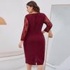 Women Dress Summer Long Sleeve Lace Woman Long Dresses Casual O-neck Big Size Dresses