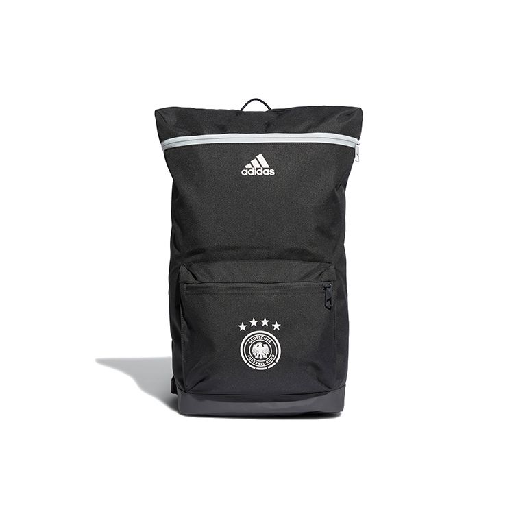 Adidas DFB Backpack Germany National Team Football Recycled Polyester Plain Fabric Sports Bag Unisex Backpack Charcoal-Black FJ0825 Charcoal Black