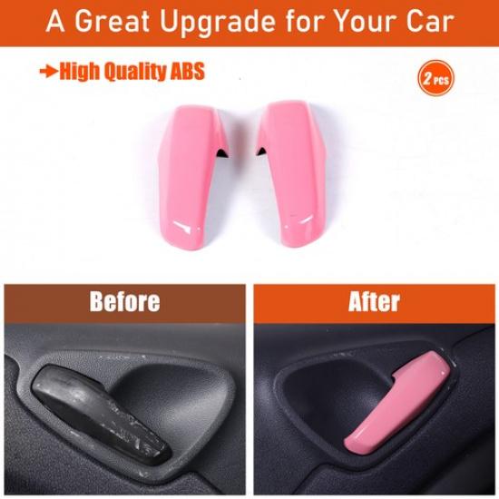 Pink Interior Door Handle Strip Trim Cover For Benz Smart Fortwo 451 2010-15