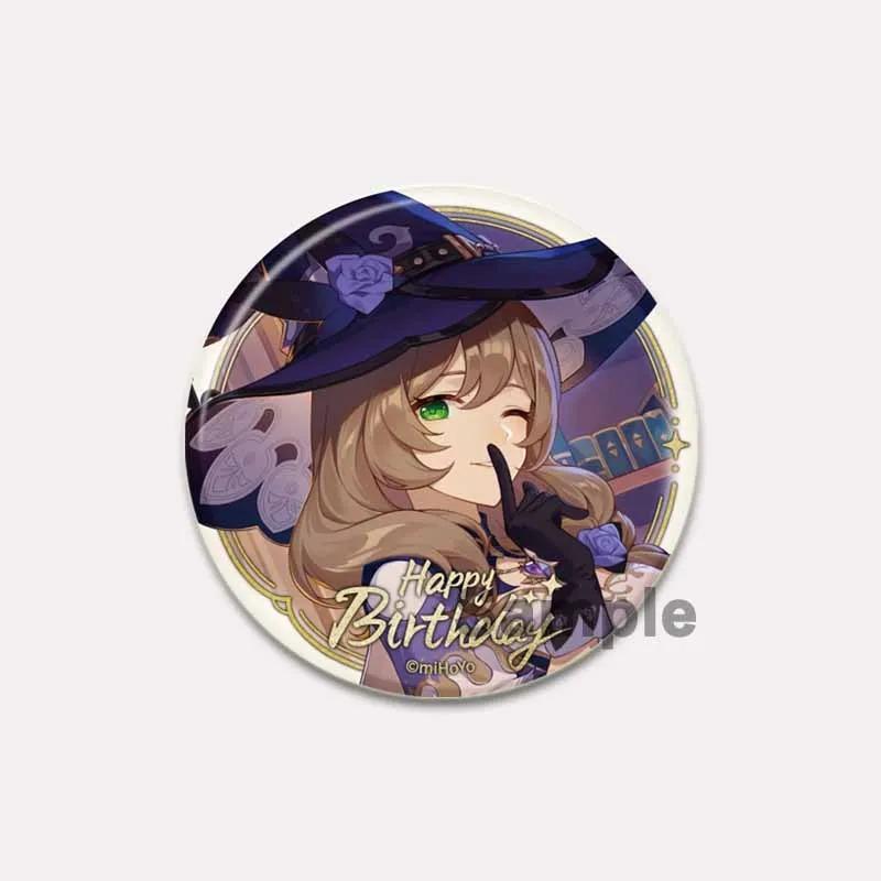 

32/44/58 мм Genshin Impact Tinplate Pin Круглые мультяшные защелкивающиеся броши для рюкзака, одежды, аксессуаров, игр, аниме, коллекции, значки, украшения 32mm