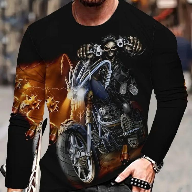 

women o neck long sleeve 3d print t shirt S