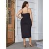 Sling Simple Dress for Women Sexy Backless Adjustable High Waist Long Dress Spaghetti Strap Bodycon Evening Party Dress Breathable Thin Plus Dress