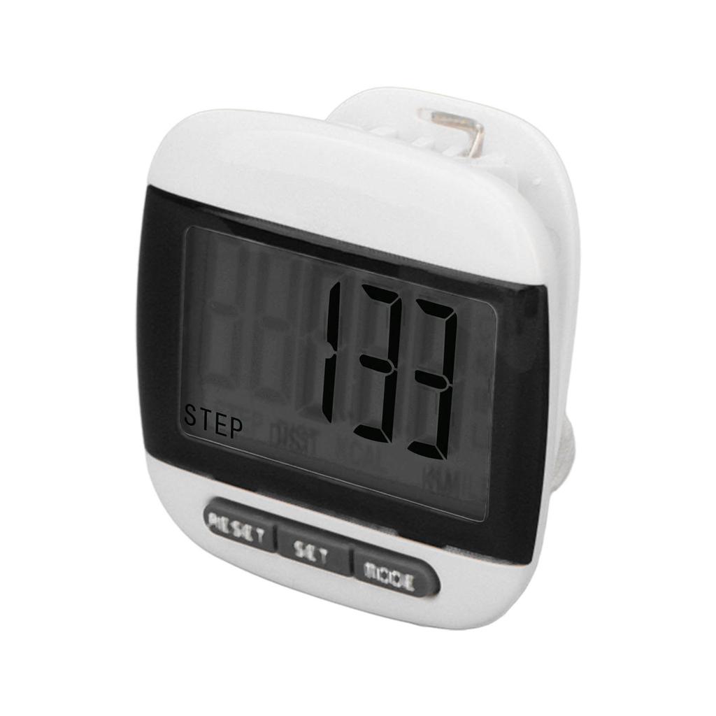 Elderly Step Counter LCD Display Clear Screen Accurate Walking Pedometer with ClipBlack