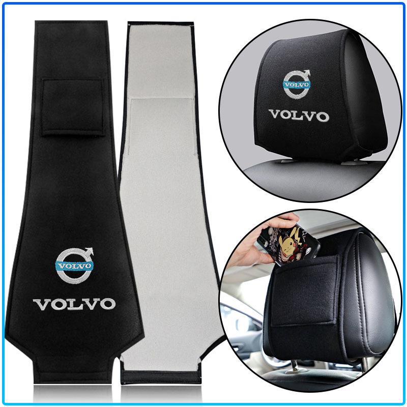 1/2pcs Car Accessories Seat Headrest Protective Covers For Volvo Rdesign XC90 S60 XC60 V70 S80 S40 V50 V40 V60 C30 S70