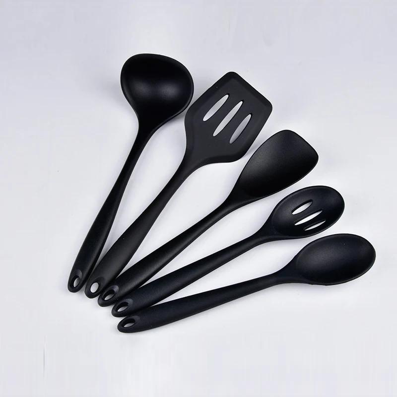 

5Pcs Silicone Cooking Utensils Set Non-Stick Spatula Shovel Spoon Soup Heat Resistant Cookware Kitchen Tool Set Easy To Clean