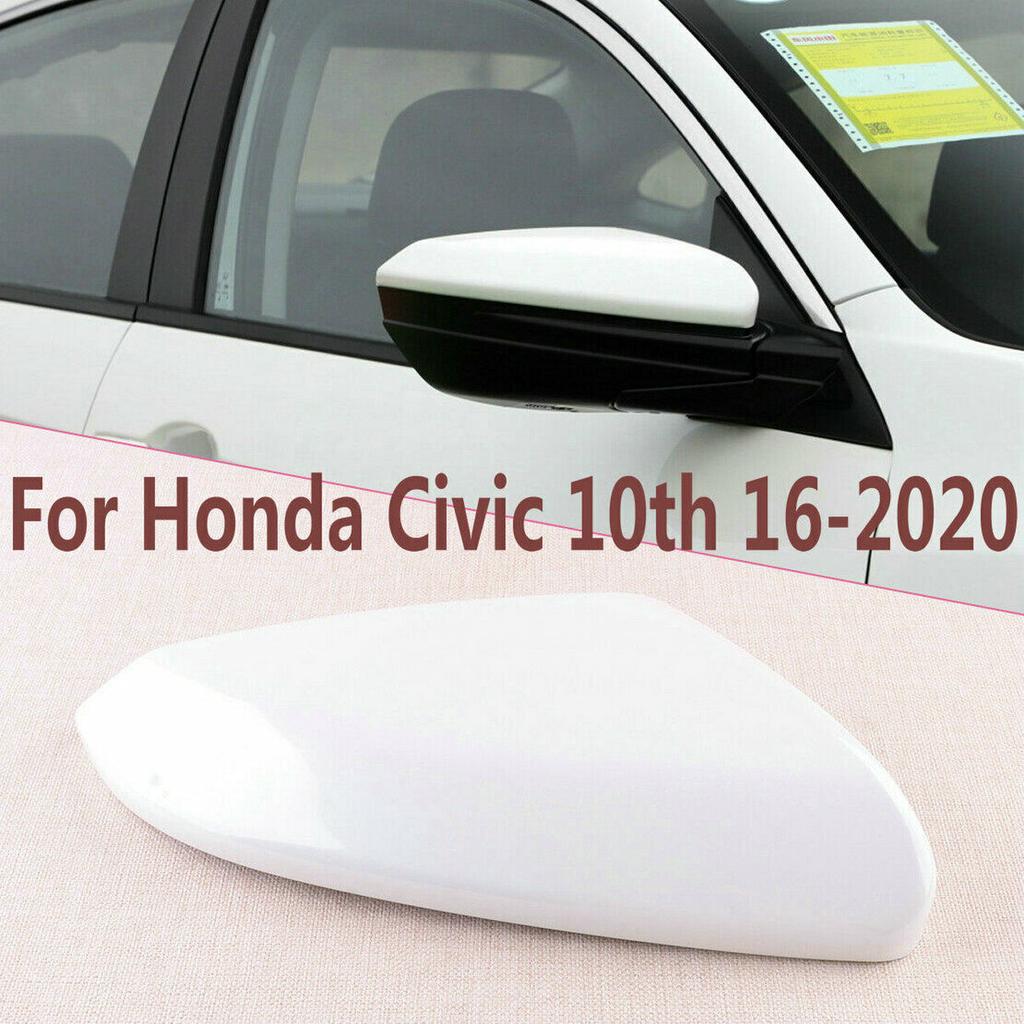 Right For Honda Civic 10th 2016- Car Side Rearview Mirror Cap Cover White