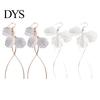 Golden Earrings Hook Fashion Elegant Petal Shape Ear Decor Long Dangle Design for Women Women's