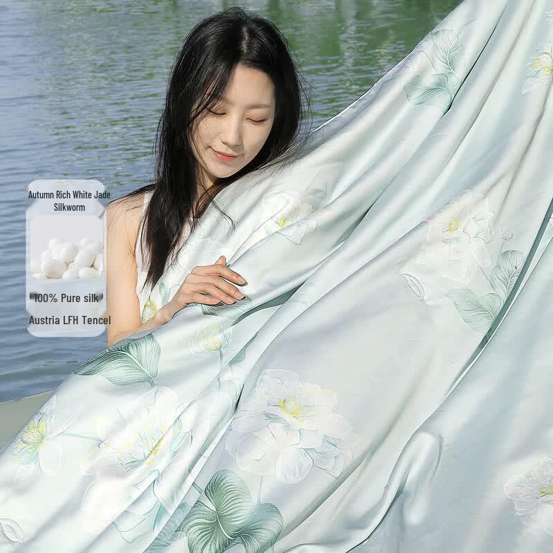 Mercury Home 100% Mulberry Silk Machine Washable Summer Quilt