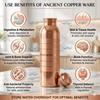 Nirmal Ganga Silver Touch Luxury Copper Bottle 1L (Pack of 3) | Premium Copper Water Bottle | Elegant & Leakproof