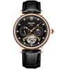 KINYUED J053 Stainless Steel Leather Watch Waterproof Night Phase Simple Fashion Men Wristwatch Custom Customized LOGO