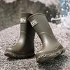 New medium tube rain shoes women's fashion adult outdoor non-slip waterproof shoes rainforest hiking rain boots