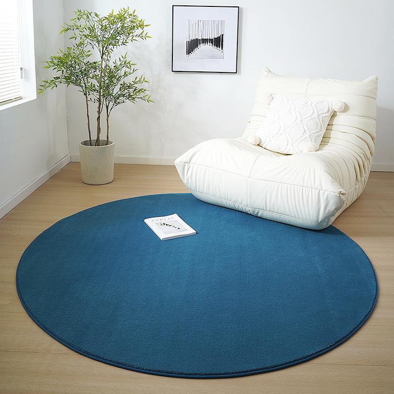 Minimalist Style Living Room Decoration Round Carpet Thick Plush Cloakroom Mat Solid Color Rugs for Bedroom Home Fluffy Soft Rug