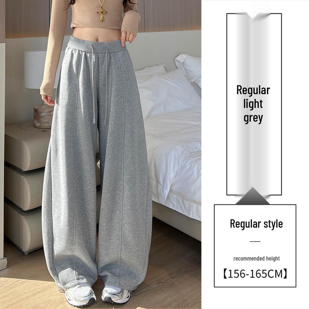 Spring 2026 High-Waisted Wide-Leg Pants - Slimming Loose Straight Casual Two-Wear Floor-Length for Women