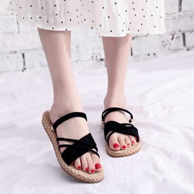 Women Sandals 2024 New Fashion Korean Slippers Ladies Casual Flat Casual Retro Rome Sandals Outdoor Beach Sandalias De Mujer