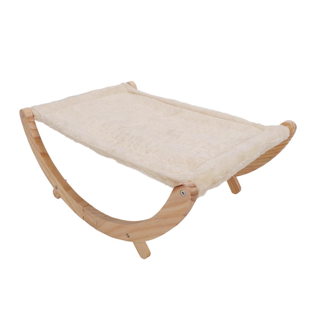 Wooden Cat Hammock Foldable Removable Breathable Slip Resistance Elevated All Seasons Cat Swing Bed