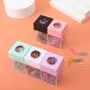 Macaron Transparent Desk Storage Magnetic Absorption Box Clips Dispenser Paperclip Holder