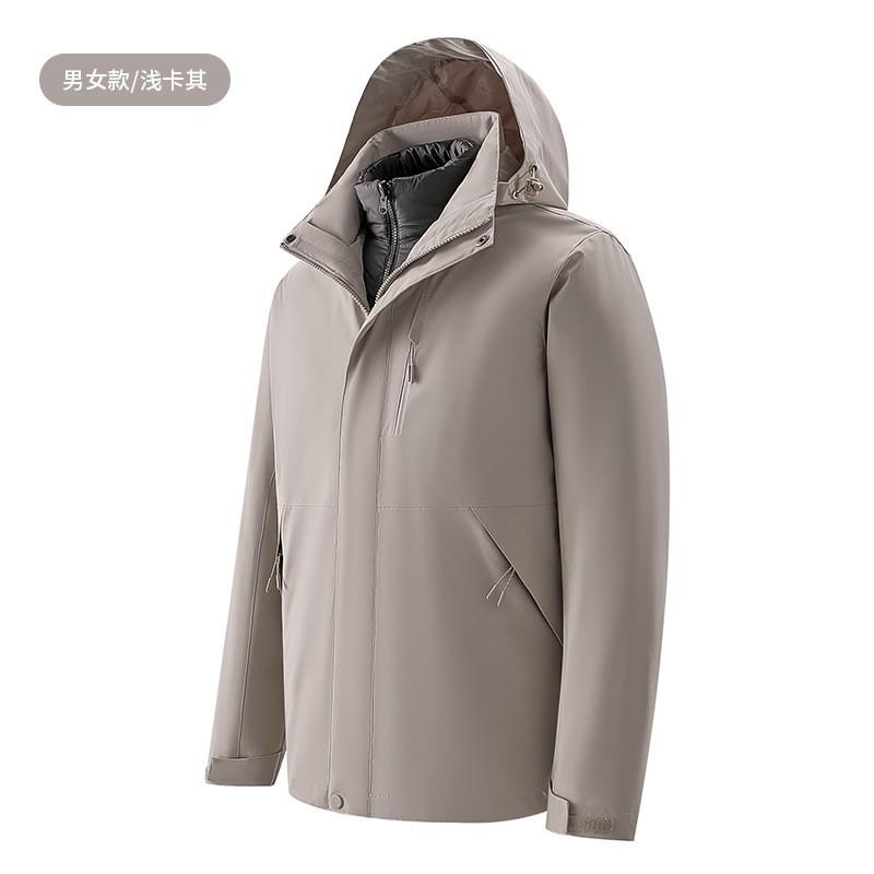 2026 3-in-1 Detachable Winter Ski Jacket With Down Insulation Men Women Waterproof Hooded Outdoor Shell