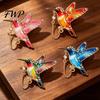 Oil Dripping Bird Pin Rhinestone Hummingbird Brooch Pin, Lapel Sweater Cardigan Coat Suits Accessories, Jewelry Gift for Women