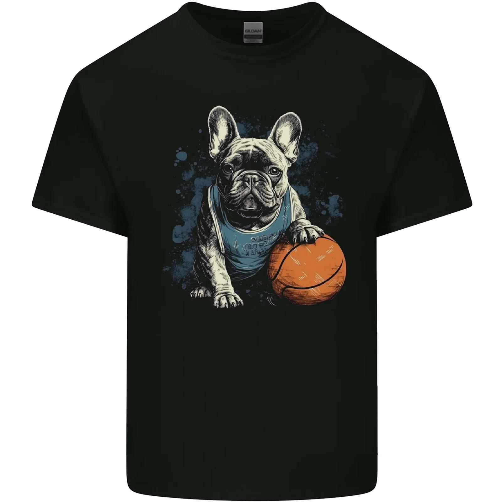 A French Bulldog With a Basketball Dog Kids T-Shirt Childrens S