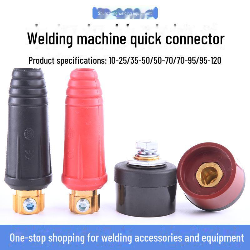 European Style All-Copper Welding Machine Quick Connector Plug DJK10-25 35-50