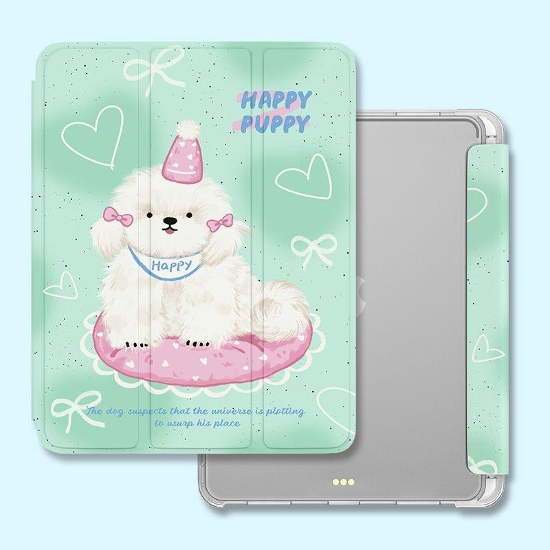 

Розумний чохол із малюнком Cute Happy Puppy для iPad tri-fold для iPad gen9 gen8 gen7 10.2 2018/17 6th 5th 9.7 з підставкою для олівців iPad Air6（13）